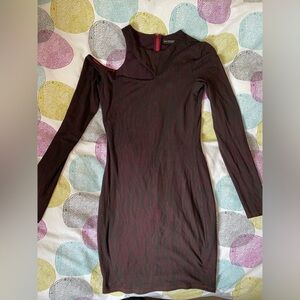 Guess Shoulder Cutout Mini Bodycon Dress